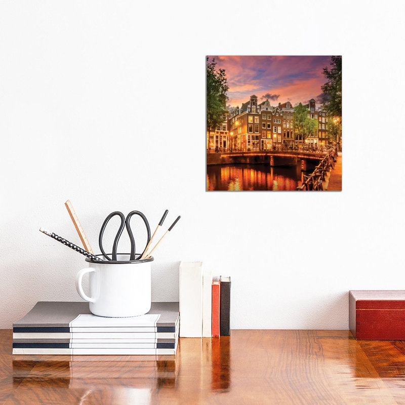 Amsterdam Idyllic Sunset by Melanie Viola - Wrapped Canvas Print, 30.48 cm H x 30.48 cm W