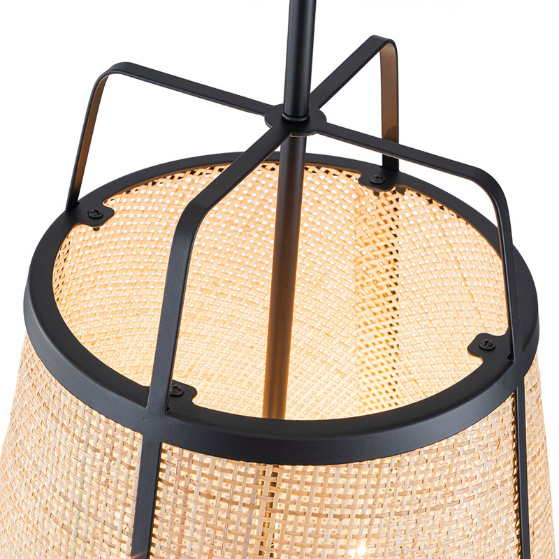 3-Light Handwoven Boho Rattan Pendant Light