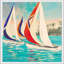 «Sunset Sails II», reproduction de peinture acrylique-31937507-31937960