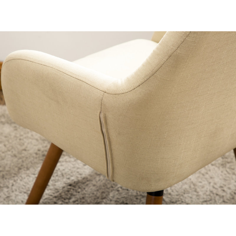Chaise d'appoint contemporaine en tissu alliant confort, style et durabilité pour un espace de vie moderne et invitant, Tan