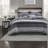 Premium King Bedding Set, Microfiber Comforter With Cotton Sheets, Modern Black Design