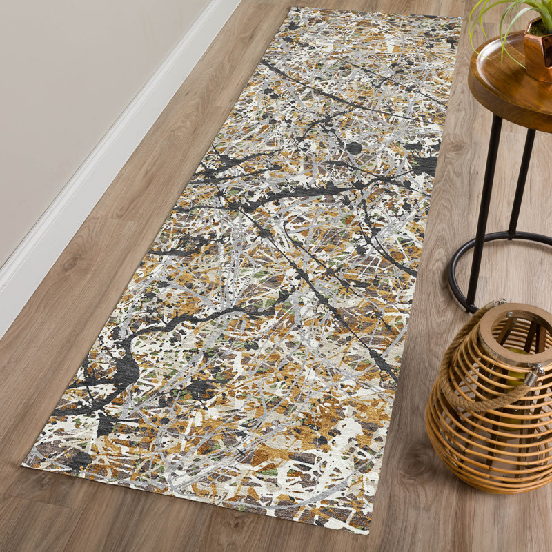 Machine Washable Indoor/Outdoor Jozwiak ACN2389 Abstract Rug, Runner 2'3" x 7'6"