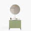 Meuble-lavabo de salle de bain 30 po avec lavabo, meuble de rangement autoportant avec 2 portes, lavabo rond en céramique blanc avec motif de pierre et comptoir blanc de Carrare, sans robinet, couleur vert clair-377096104