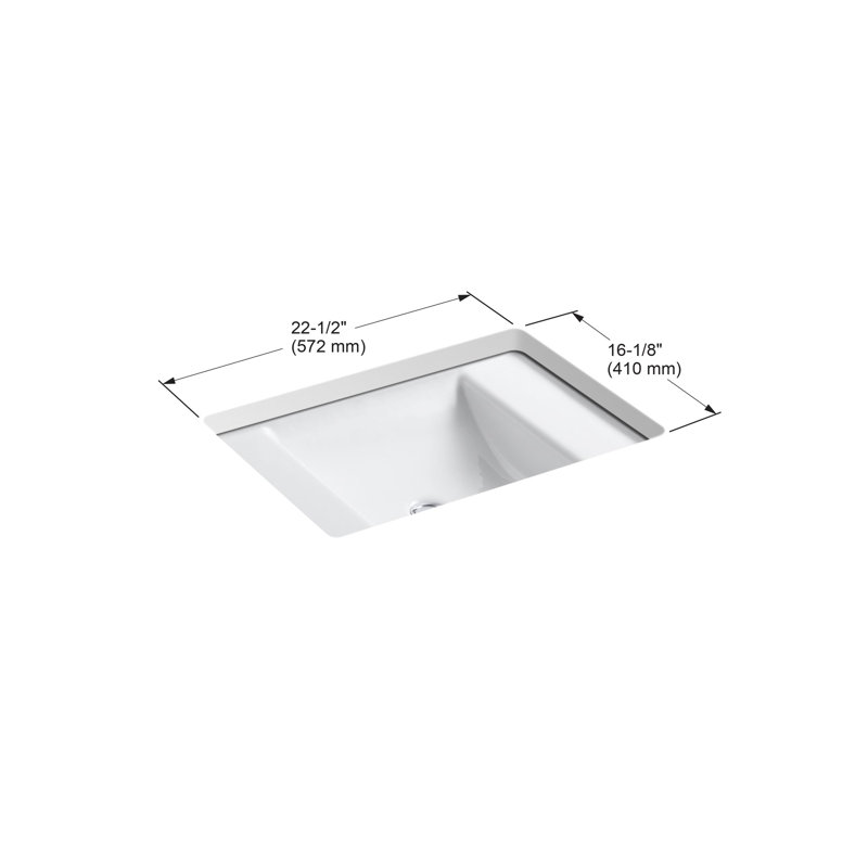 Lavabo de salle de bain rectangulaire encastré en métal avec trop-plein Alteo, Blanc