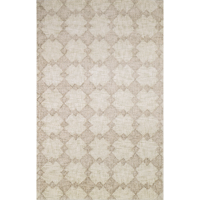 Basilia Geometric Area Rug in Khaki/Tan, Rectangle 8'6" x 11'6"