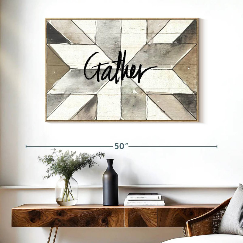 Farm Memories Gather, Cadre flottant en bois naturel, 40 po x 27 po