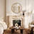 Bamboo Textured Round Wall Mirror-2113725853