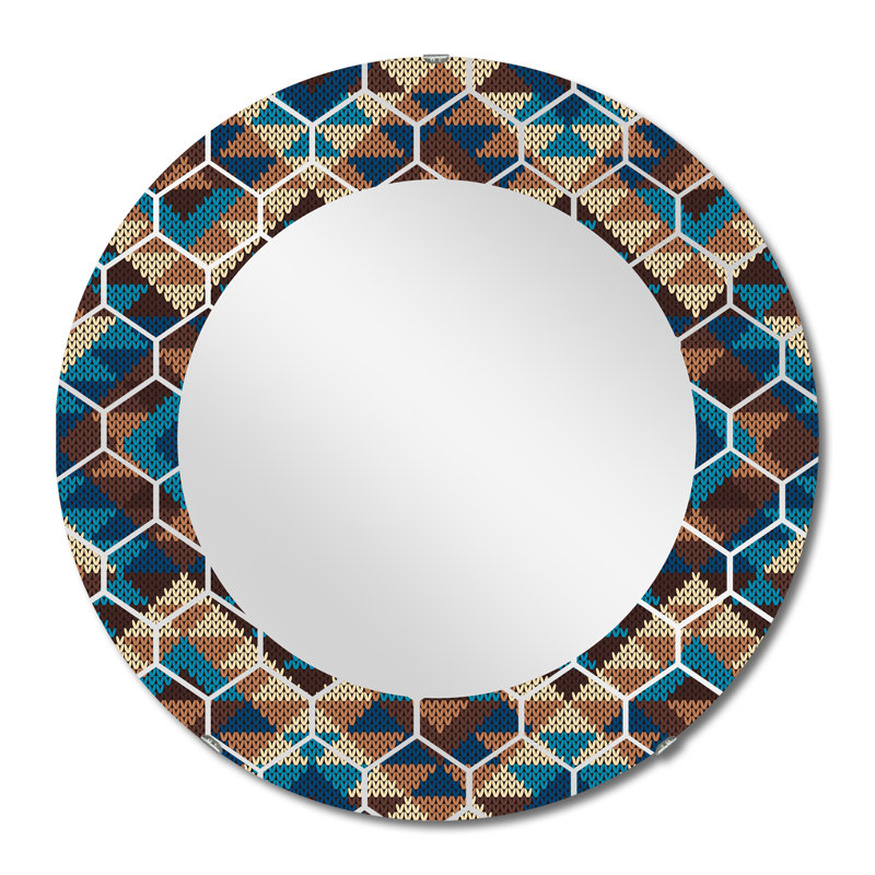 Tribal Aztec Geometrics - Miroir mural moderne, 24 po x 24 po