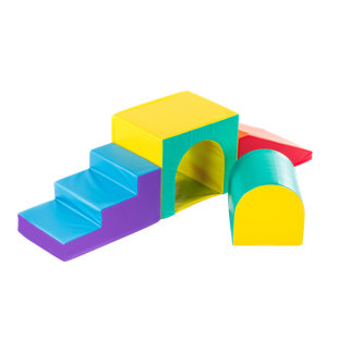 New Bounce Toddler Climbing Soft Play Set for Kids - Foam Soft Tunnel Gym Equipment - 4 Pc Set
