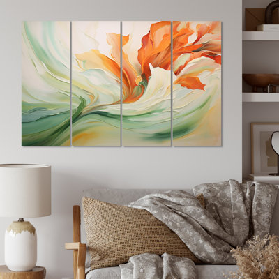 Annesse " Green Flowing Petals " 4 - Pieces
