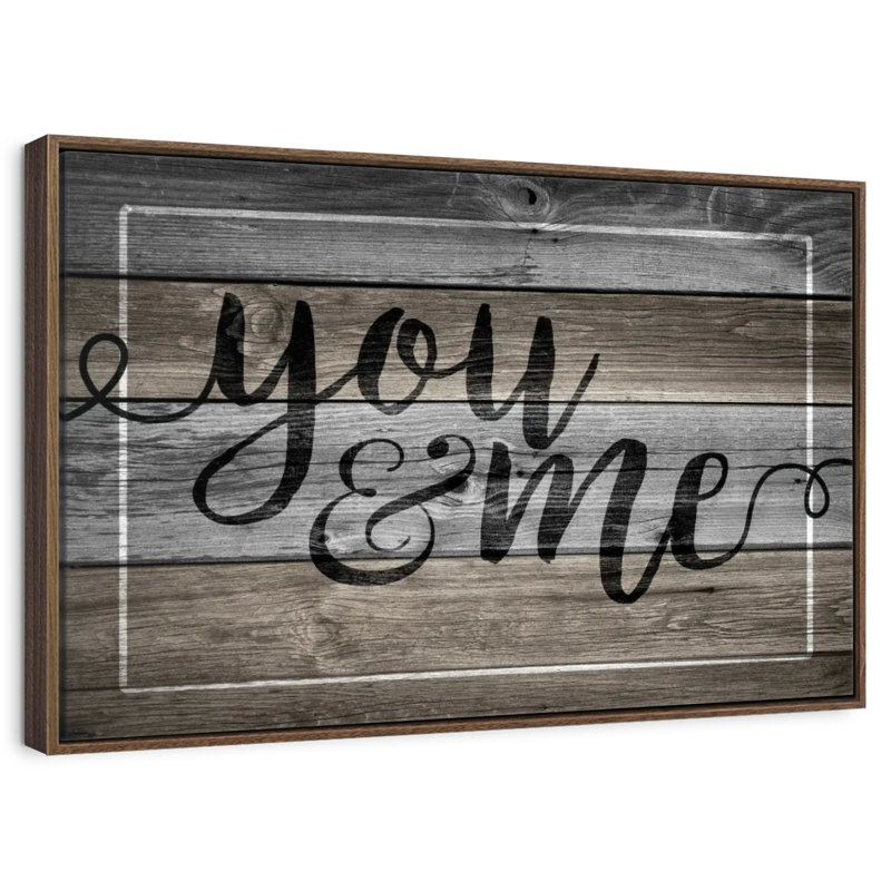 Plaque murale "You And Me", 13 po x 9 po, Cadre flottant en noyer