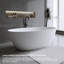 Baignoire une pièce autoportante ovale en pierre artificielle 62,99 "x30,71" pour petites maisons