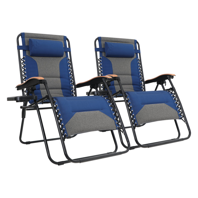 Fauteuil inclinable zéro gravité avec coussin Talecia, Bleu foncé
