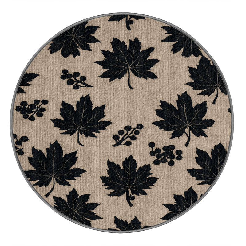  Tapis lavable à motif de fruits noirs mûre, Carré 3 pi