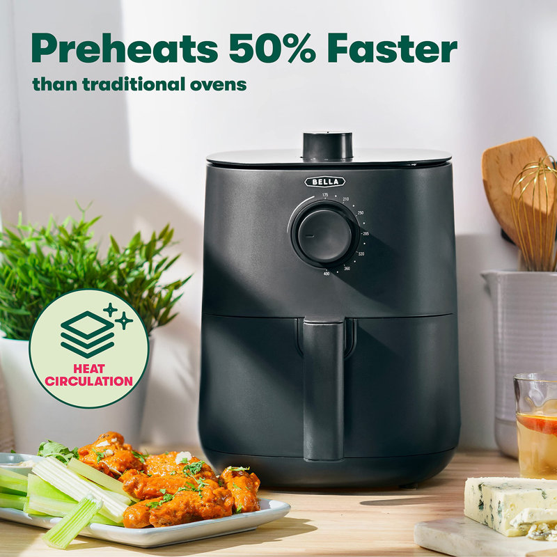 3 Qt Manual Air Fryer Oven and 5-in-1 Multicooker with Removable Nonstick and Dishwasher Safe Crisping Tray and Basket, 1400 Watt Heating System