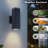 12in Outdoor Wall Lights 2 Packs,Modern Square Outdoor Porch Light,Square Cylinder Up Down Lights Aluminum Waterproof Wall Lighting Exterior Light for Porch Patio Garage(no bulb)-129206527