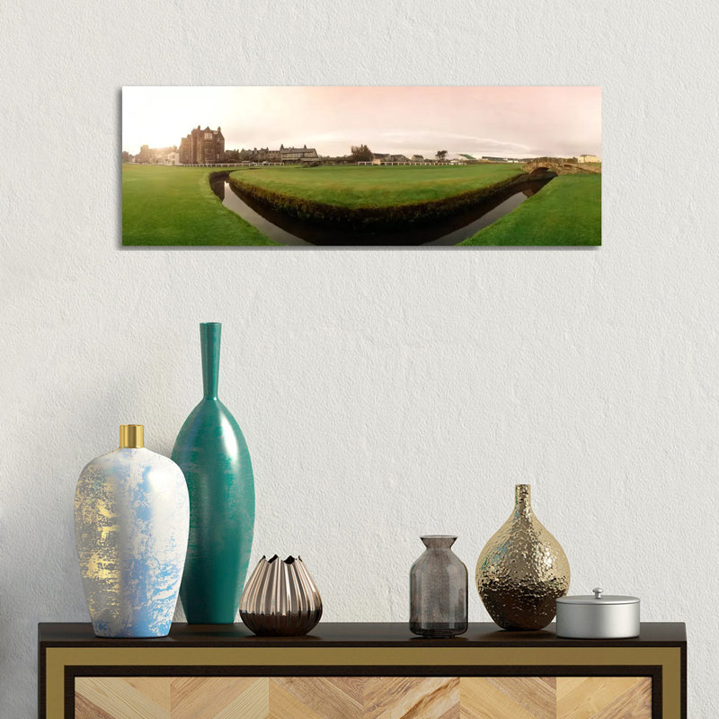 Ground Level View Of Swilcan Bridge & Burn, Old Course, The Royal And Ancient Golf Club Of St. Andrews, Fife, Scotland by Panoramic Images - Wrapped Canvas Panoramic Gallery-Wrapped Canvas Giclée