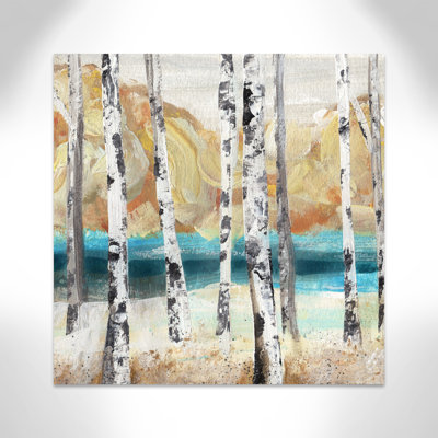 «Yellow Watercolor Trees I», peinture sur toile tendue