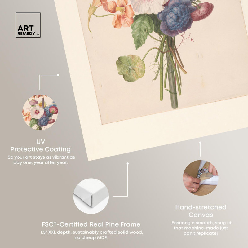 Art Remedy, reproduction d'art sur toile, bouquet indigo 1820, Toile tendue, H 24 po x l 16 po