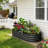 Set of 2 Oval Galvanized Steel Raised Garden Beds for Vegetables, Flowers, Herbs