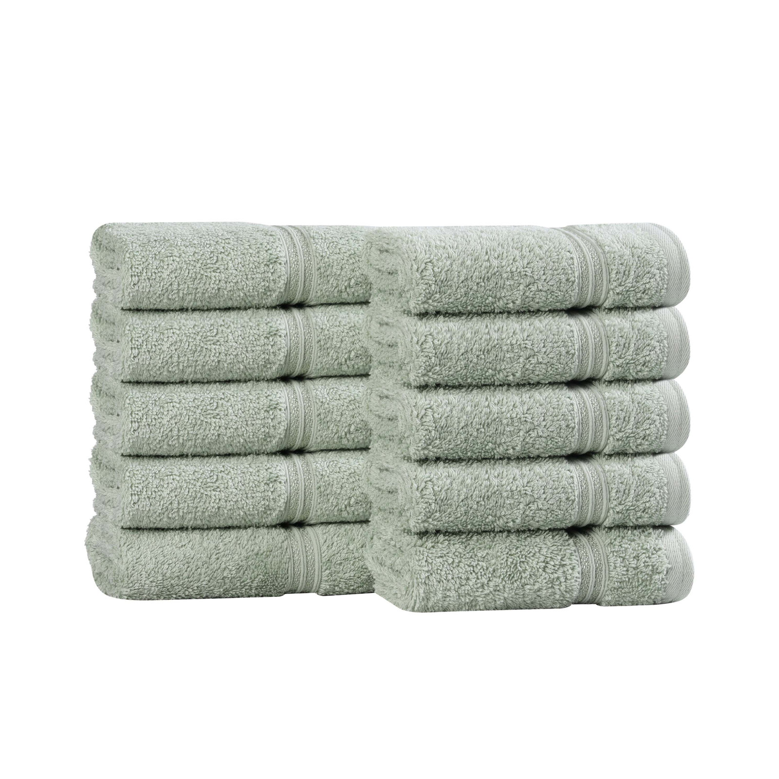 Oleg Egyptian Cotton Washcloth Set, Sage