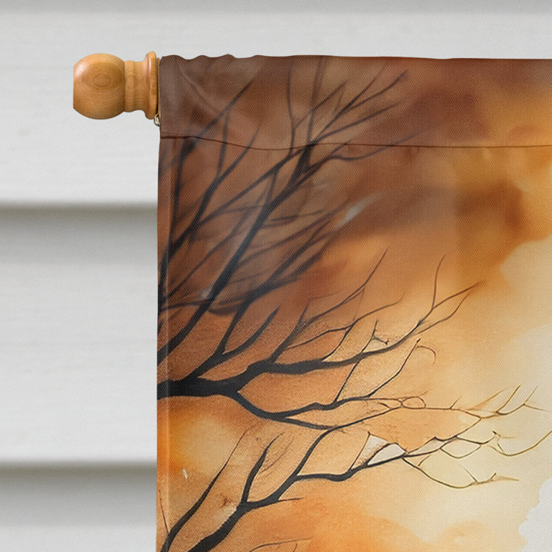 Drapeau de maison d'Halloween en polyester à double face H 40 po x l 28 po