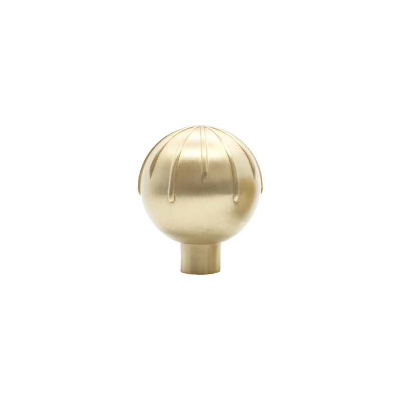Poignée ronde Sunburst 1 3/8 po de diamètre, Laiton satiné