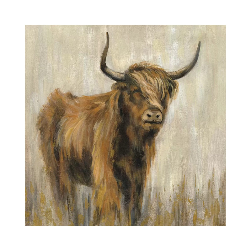 Highland Mountain Cow by Silvia Vassileva - Wrapped Canvas Print, 30.48 cm H x 30.48 cm W