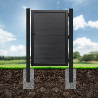 Ensemble de poteaux de clôture en aluminium 8 pi pour portes de clôture simples ou doubles