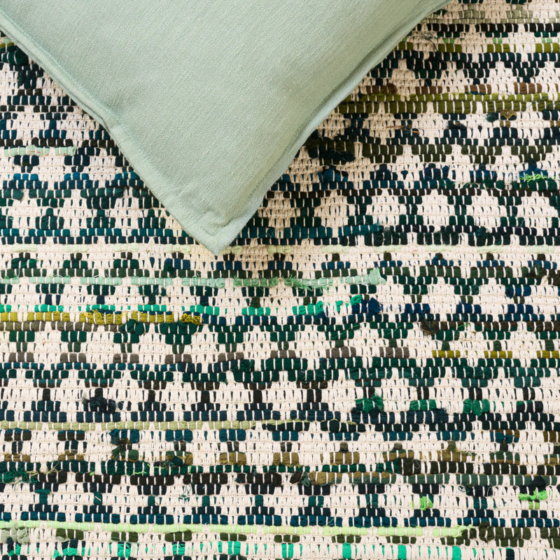 Montauk 538 Hand Woven Cotton Geometric Shapes Rug, Runner 2'3" x 8'