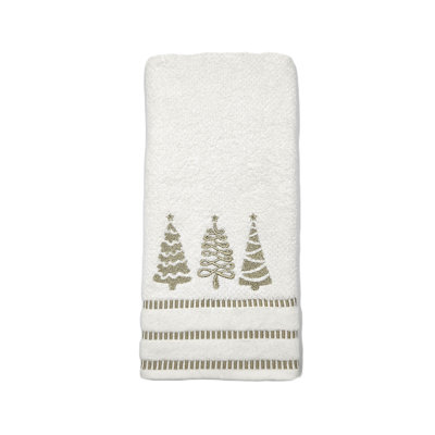 Holiday Gold Evergreen Hand Towel Set - 100% Cotton