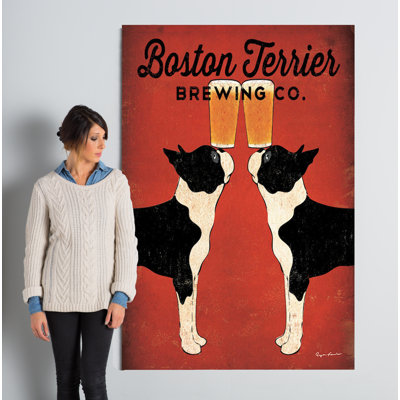 « boston terrier infusement co. »-affiche toile tendue tendue
