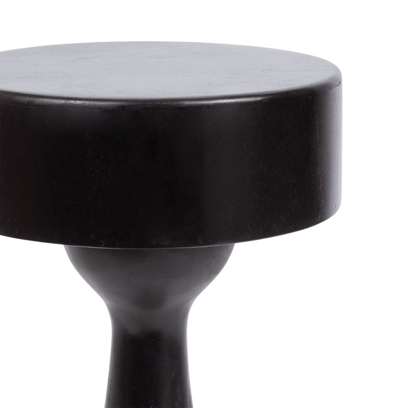 Sculptural Round Drink Table, Black