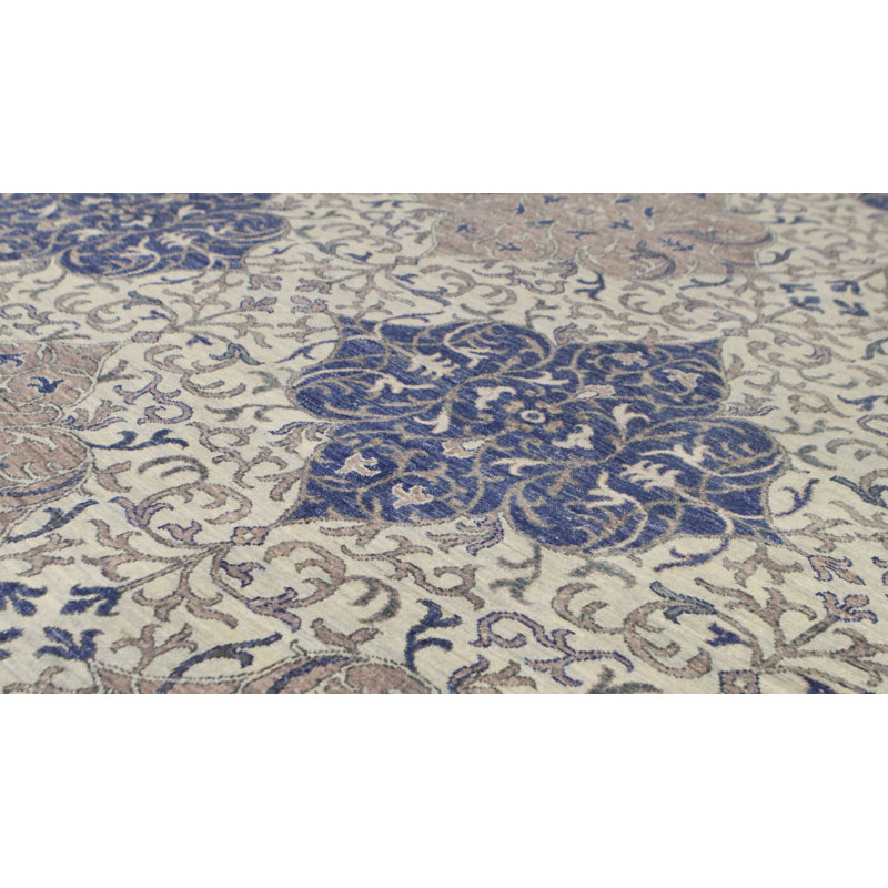 Wool Damask Area Rug