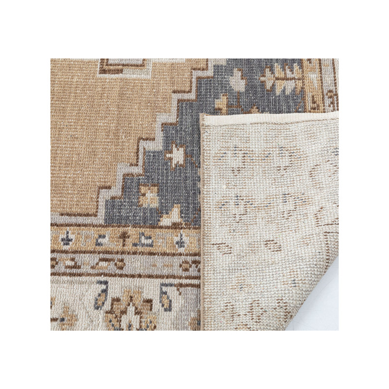 Hand Knotted Wool Oriental Area Rug in Gray/Sand, Rectangle 12' x 15'