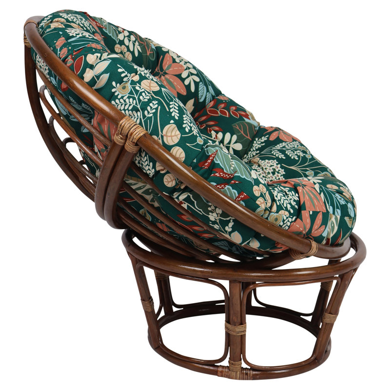 Coussin d'extérieur Papasan (coussin seulement), Green/Windcrest Spruce Floral, 48" W x 48" D