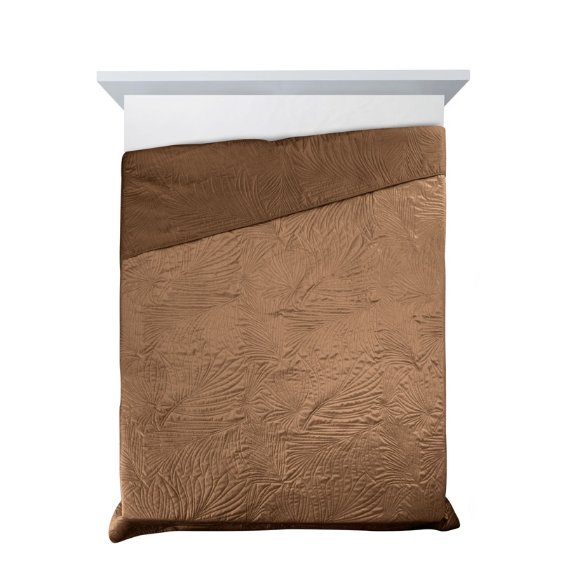 Preble Polyester No Pattern Bedspread, W220 x L240cm, Brick