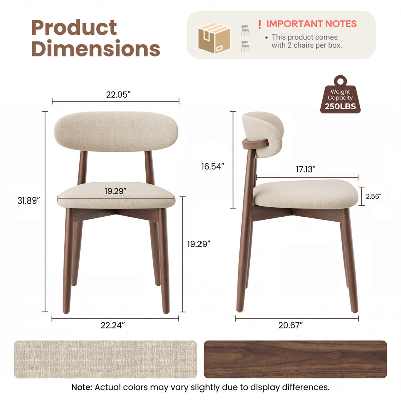 Chaise d'appoint rembourrée Solon, 6, Beige