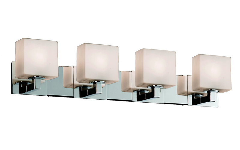 Casson 4 - Light Dimmable Vanity Light, Matte Black, Opal