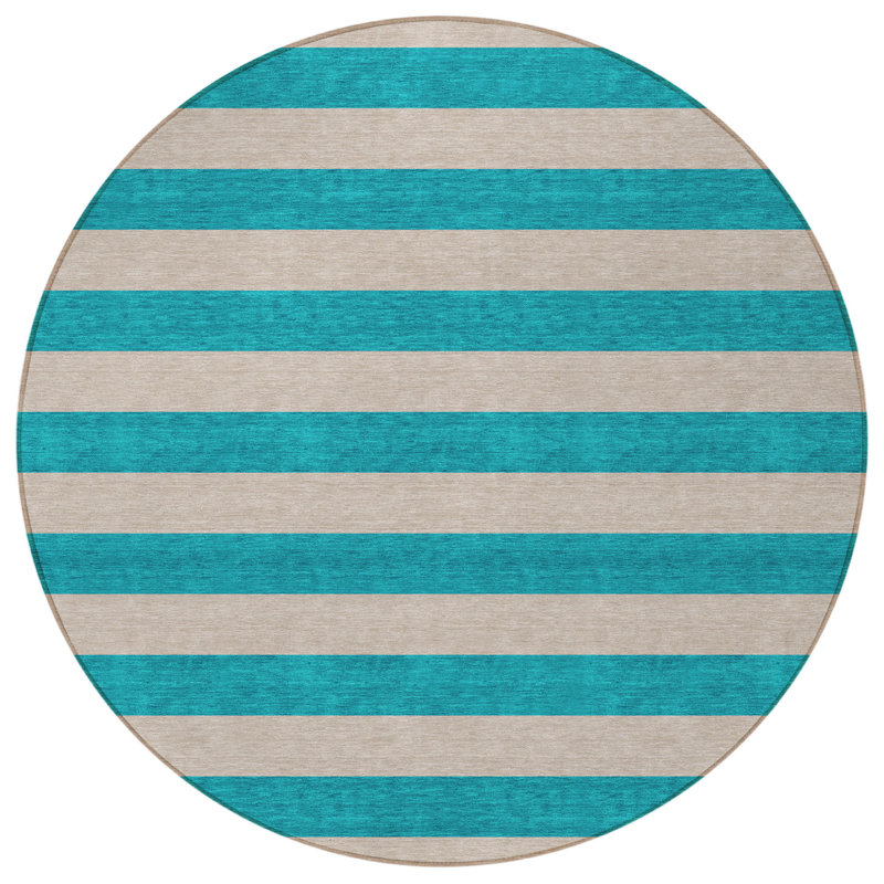 Tapis extérieur rond lavable antidérapant 8 pi