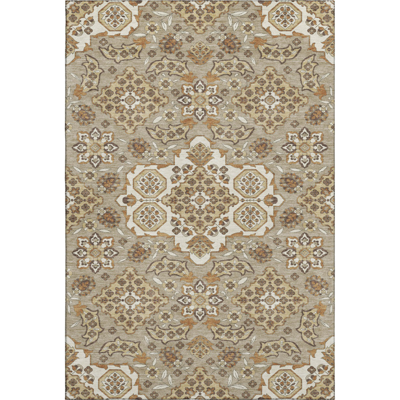Premium Machine Washable Crestover AMF1853 Global Rug, Rectangle 2'6" x 3'10"