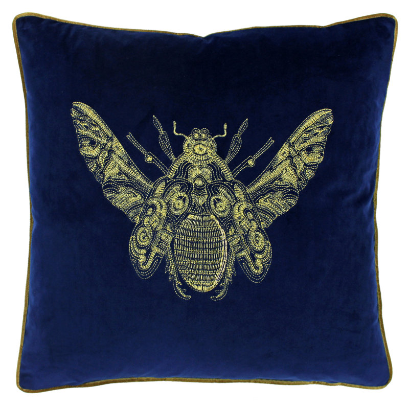 Animal Print Square Cushion Cover, Royal Blue, Pillow Cover & Insert