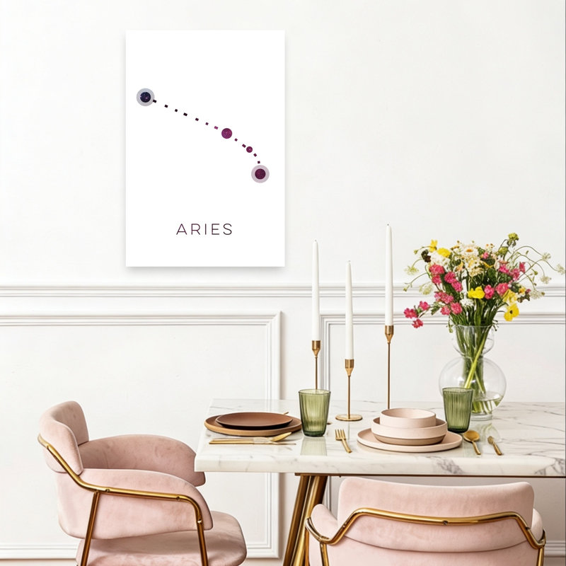 0011 Zodiaque Abstrait Art Mural Contemporain, 24" H x 16" W