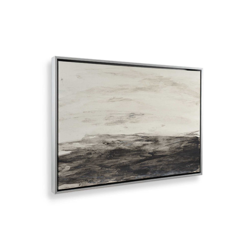 «Dark Waters IV» par Courtney Prahl, reproduction d'art, L 32 po x H 24 po, Argent, Toile avec cadre