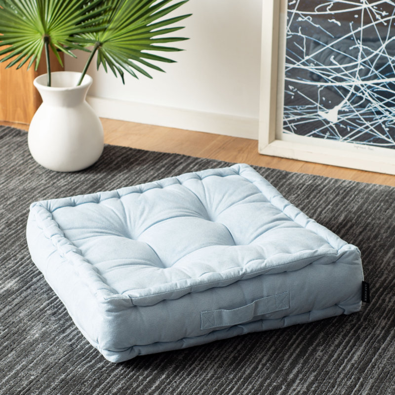 Gardenia Floor Pillow, 18" H x 18" W, Blue