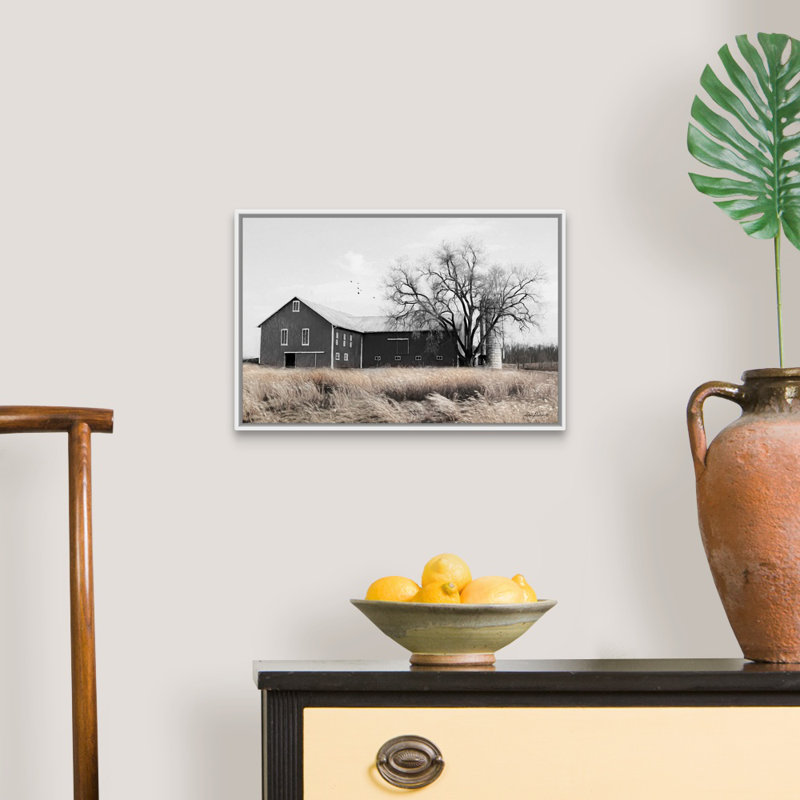 « Ohio Fields II » par Lori Deiter-reproduction de photo sur toile, H 14 po x l 20 po x P 1,75 po, Cadre blanc