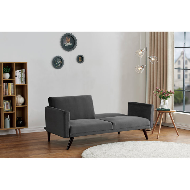 Roiguez 72'' Velvet Sofa, Gray