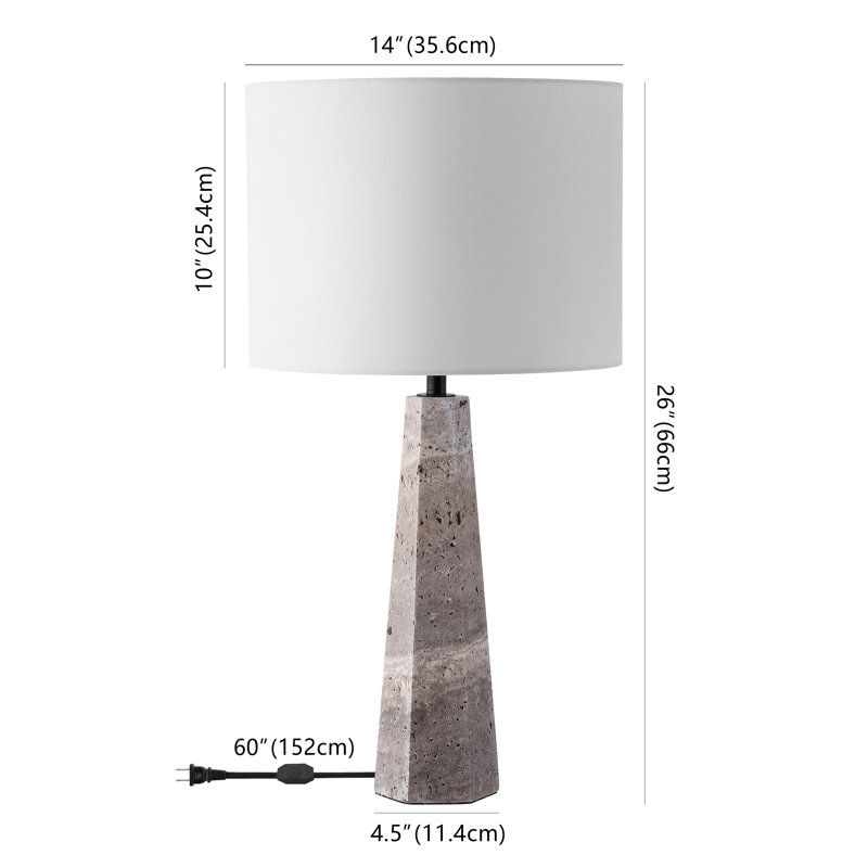 Gabryanna Standard Table Lamp, Travertine