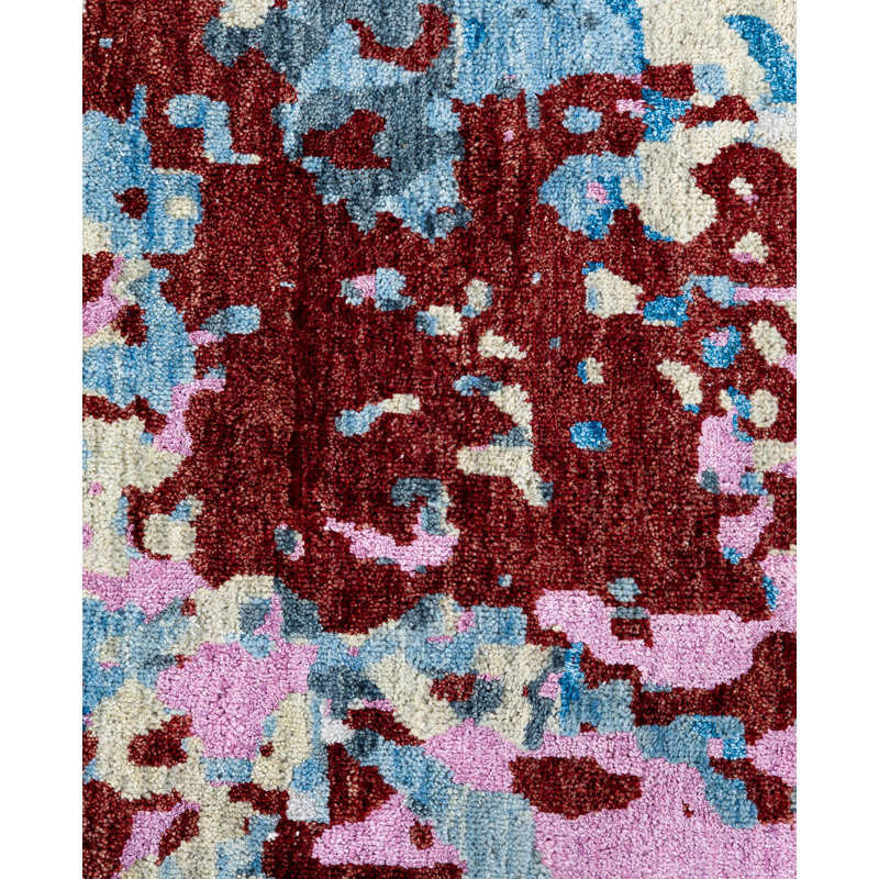 Tapis unique noué à la main gris Odom de 9 pi 1 po x 12 pi 7 po