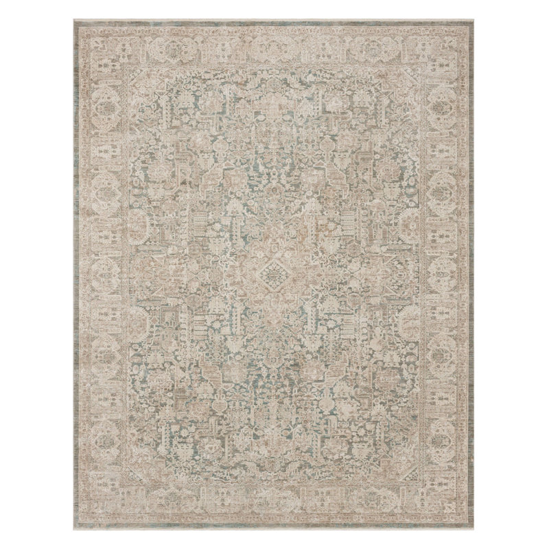 Tapis décoratif ornemental tissé à la machine Eastbourne, 7 pi 10 po x 10 pi